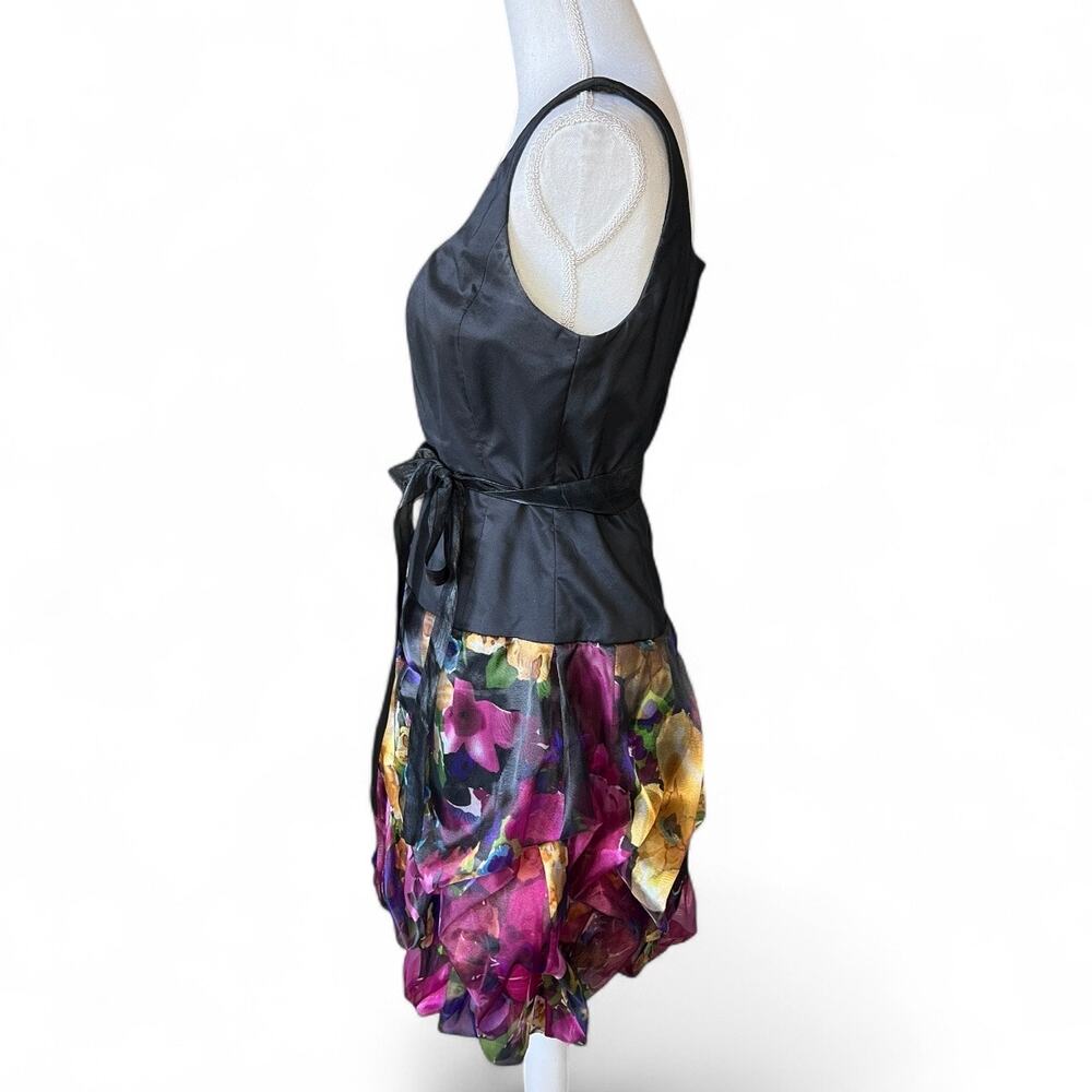 Alex & Eve vintage black floral bubble hem mini dress prom wedding guest Y2K - Picture 5 of 9